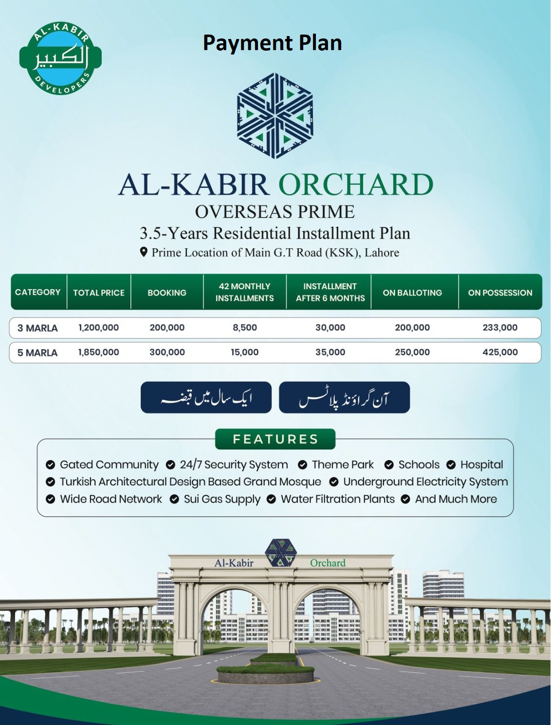 Alkabir Orchard Payment Plan For Overseas Prime